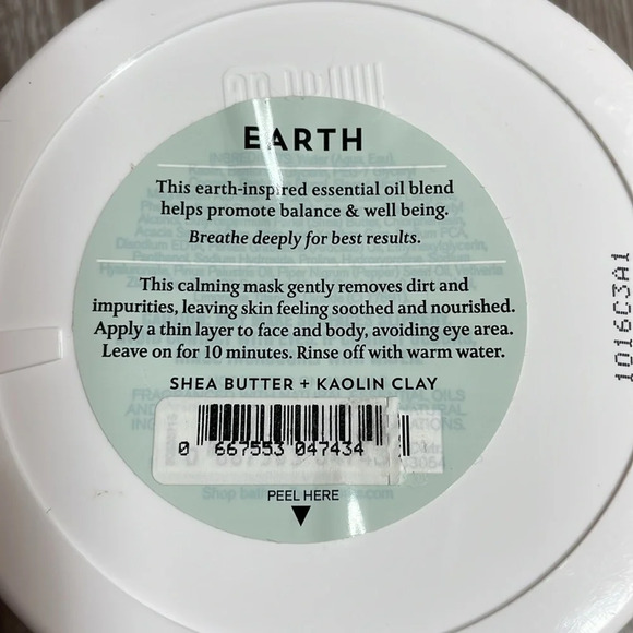 EARTH By Bath & Body Works Aromatherapy Calming Face & Body Mask 6.5 oz - Picture 5 of 6